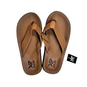XRay 10 Men Sandals Comfort Flip Flop Brown Beach Coastal